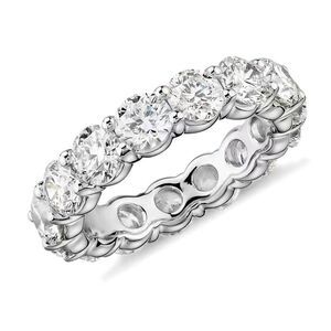 7 CT TW Moissanite Diamond Eternity Band GRA Cert White Gold over 925 Silver NEW